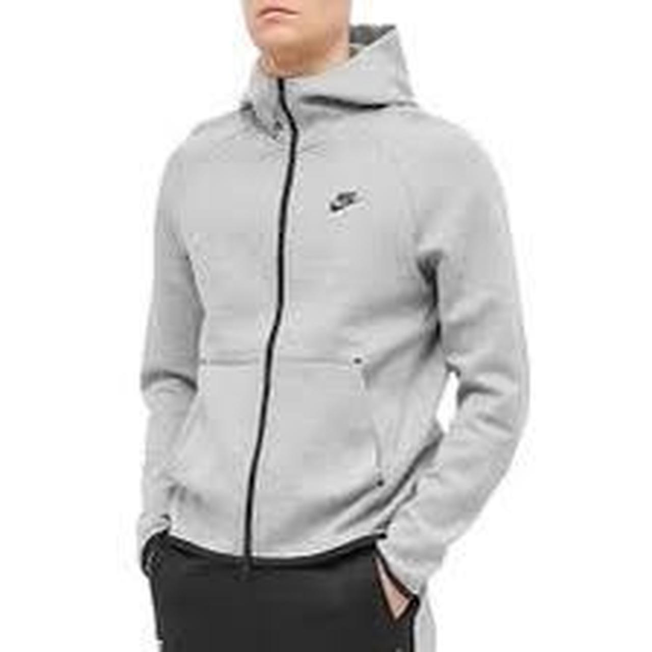 mens nike tech fleece hoodie grey