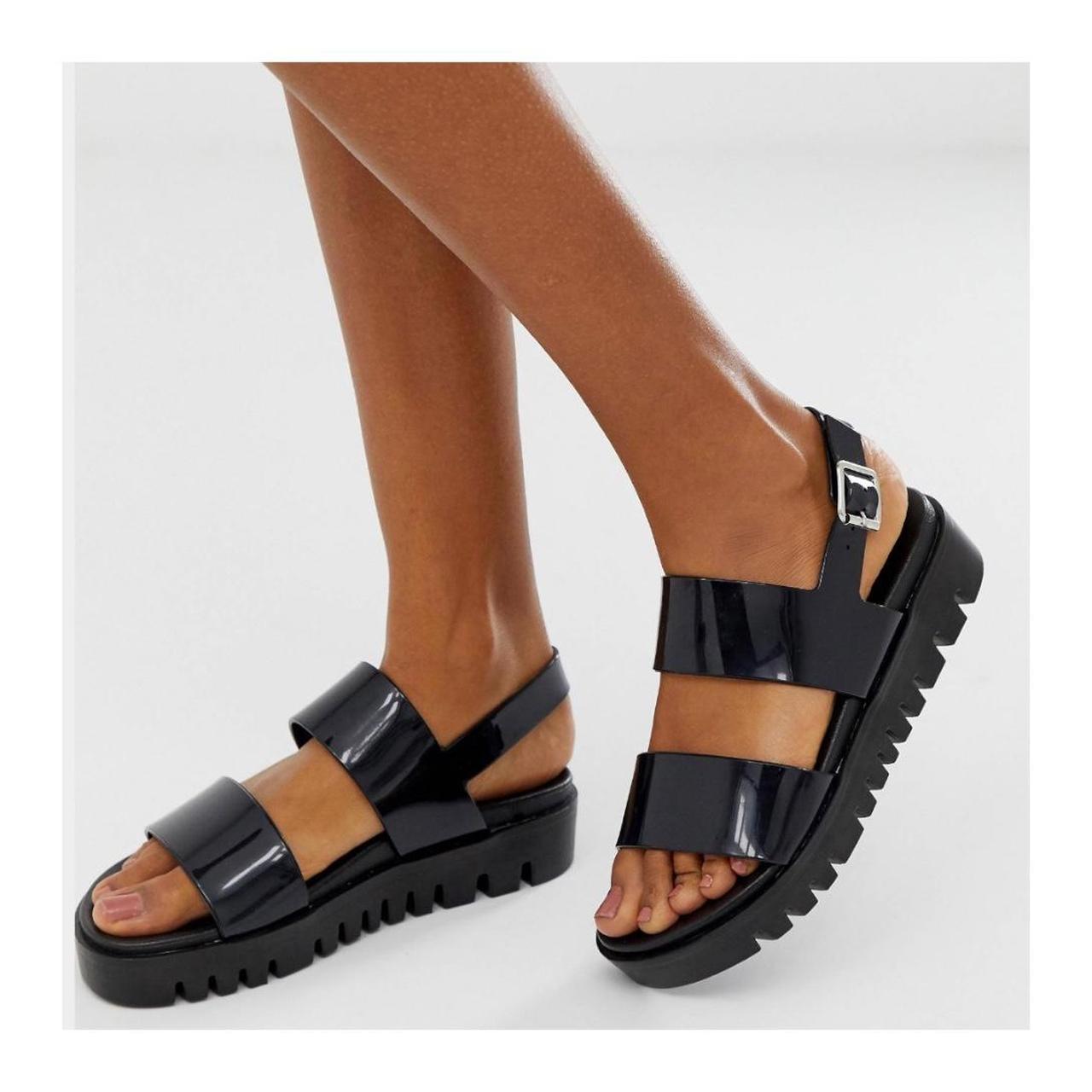 ASOS DESIGN Noticeable chunky platform heeled sandals in black | ASOS