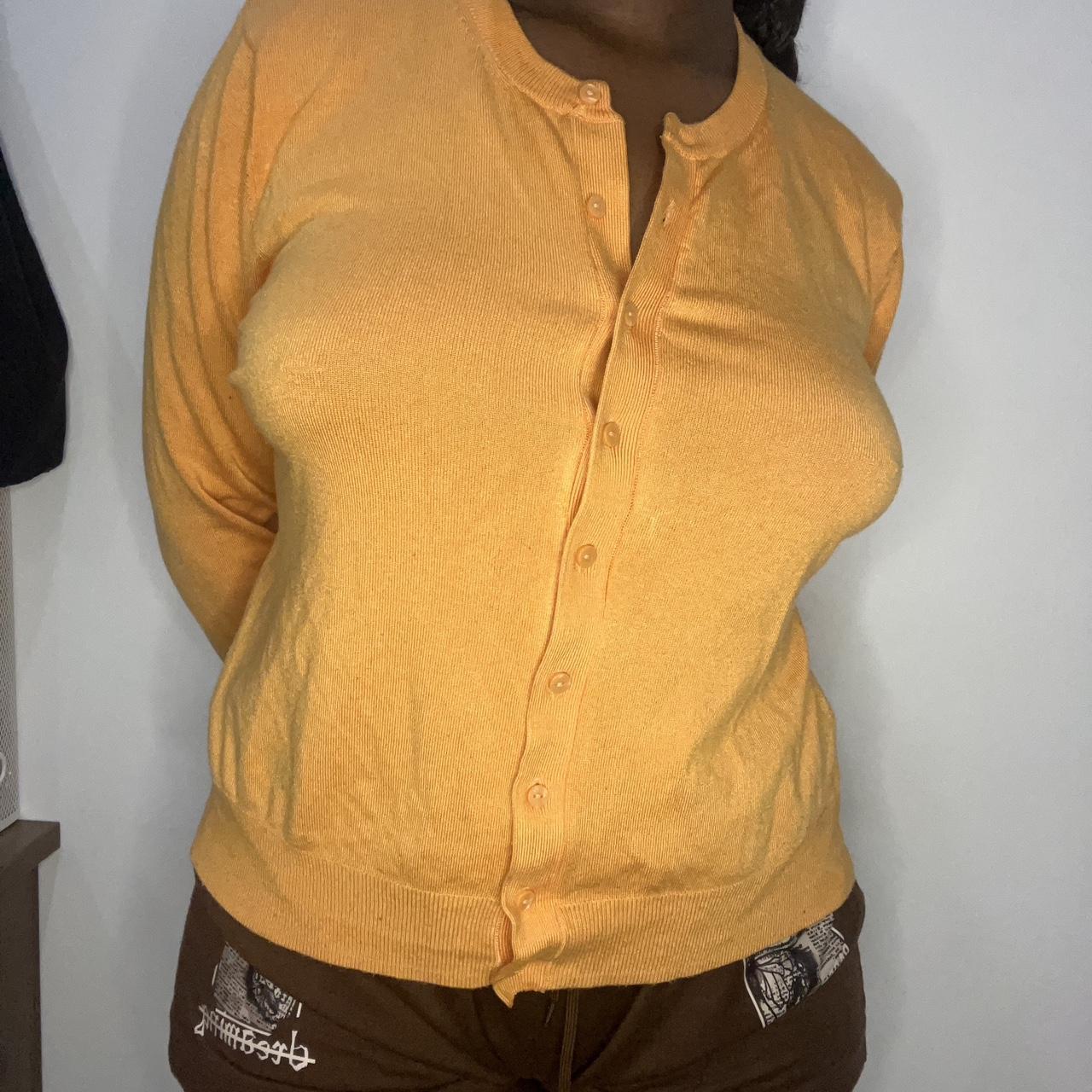 Bright orange cardigan (Tag size says 20 but it’s... - Depop