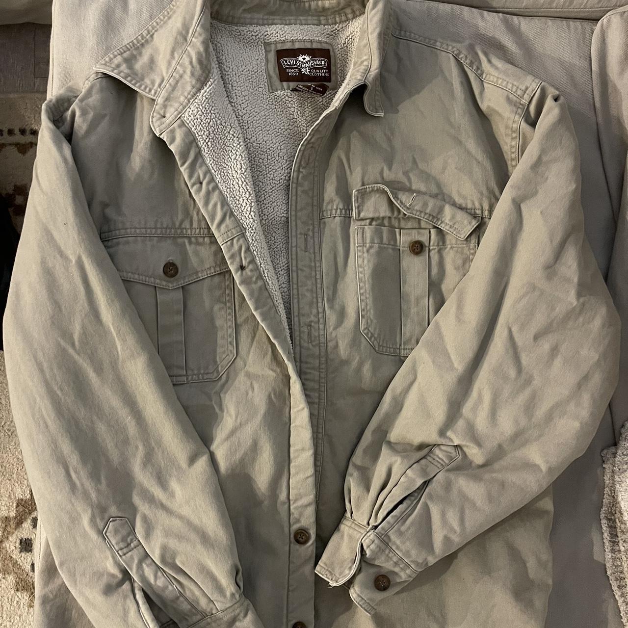 Levi's Men's Cream Coat | Depop