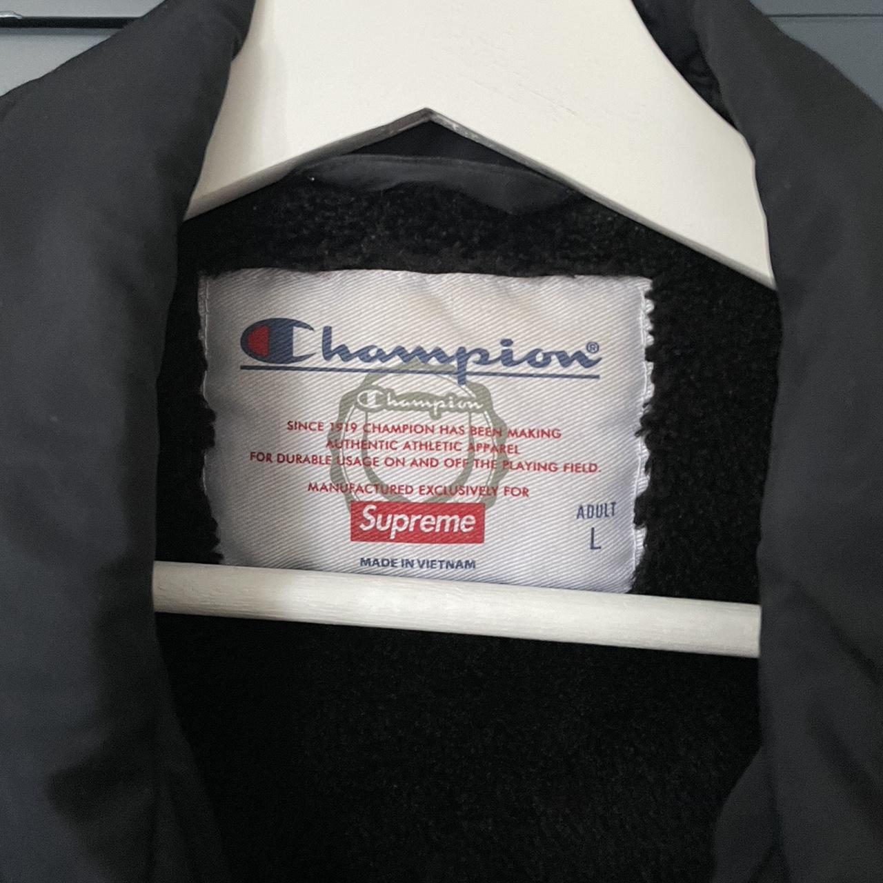 Champion X Supreme Jacket. BLUE SIZE: L Brand - Depop