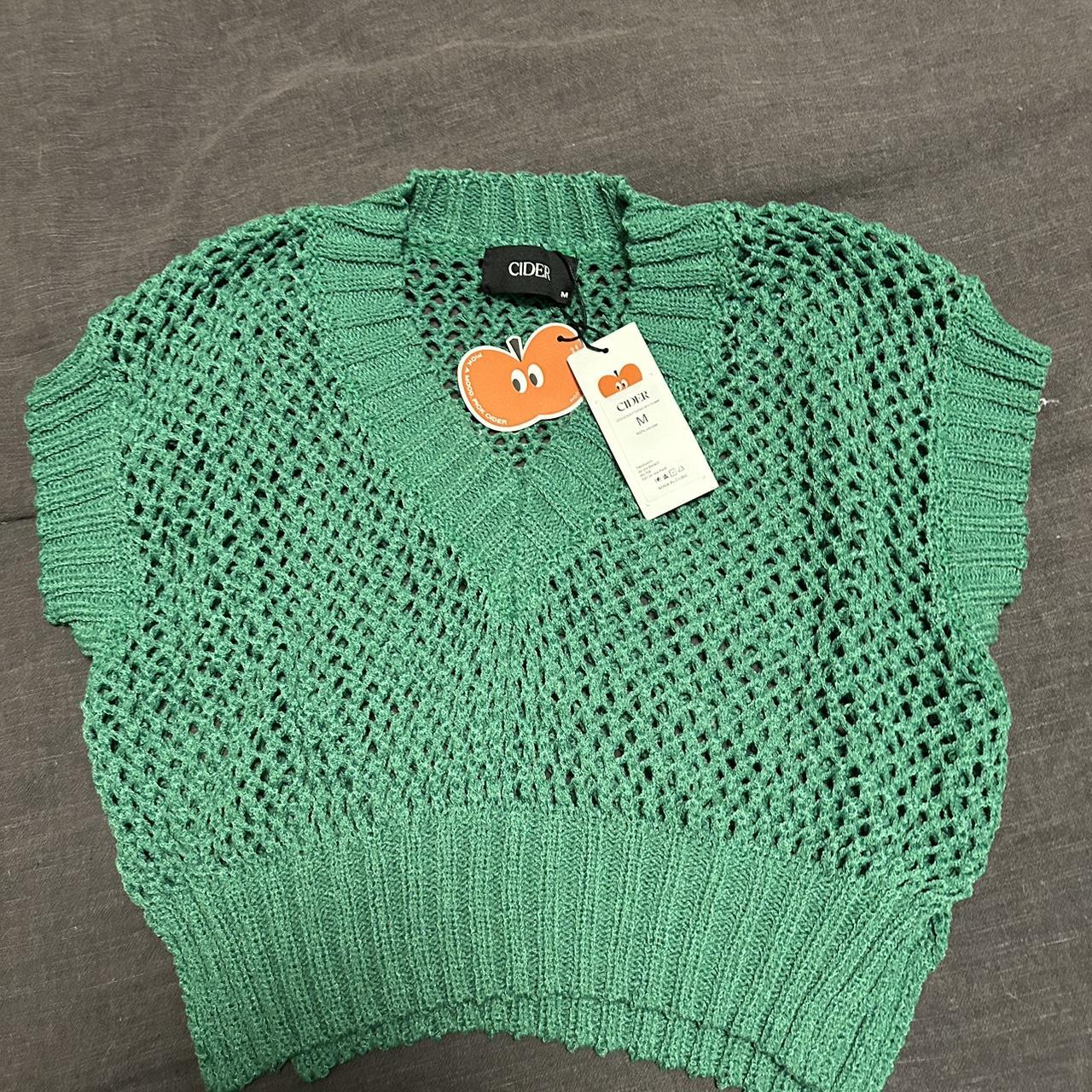 Cider Hollowed Out Vneck Knitted Vest cider... Depop