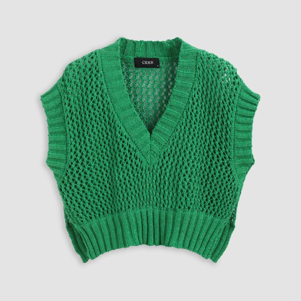 Cider Hollowed Out Vneck Knitted Vest cider... Depop