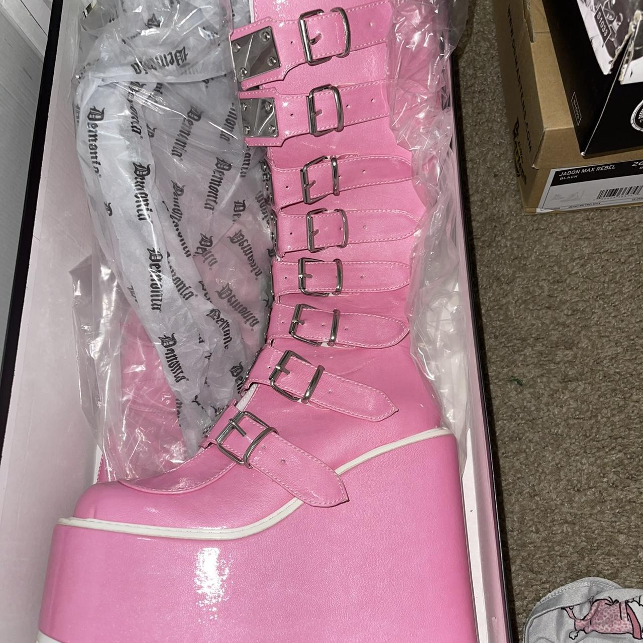 Dolls kill X demonia trinity boots pink Has been... Depop