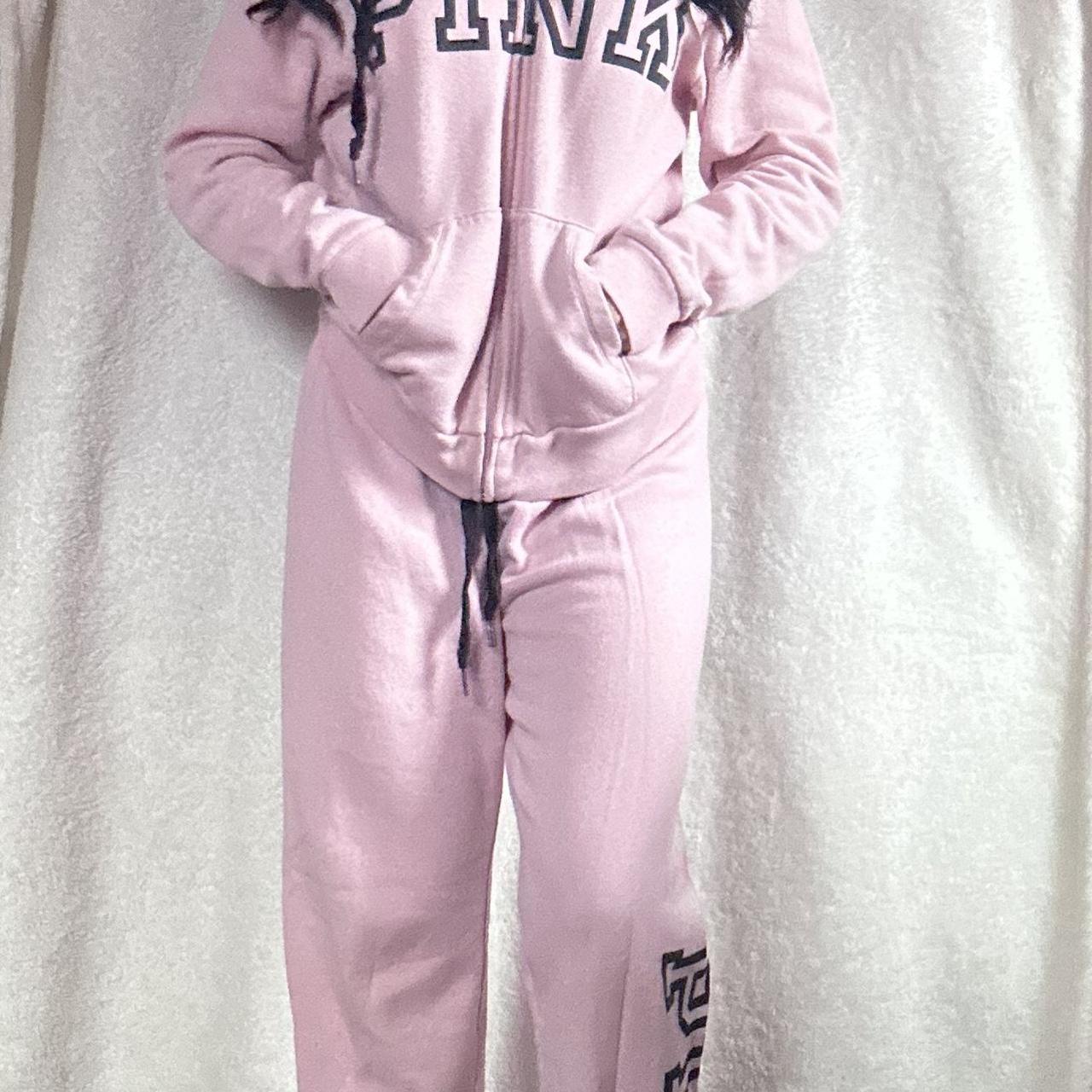 Victoria Secret Pink Velour Hoodie + Jogger Tracksuit Set Women's