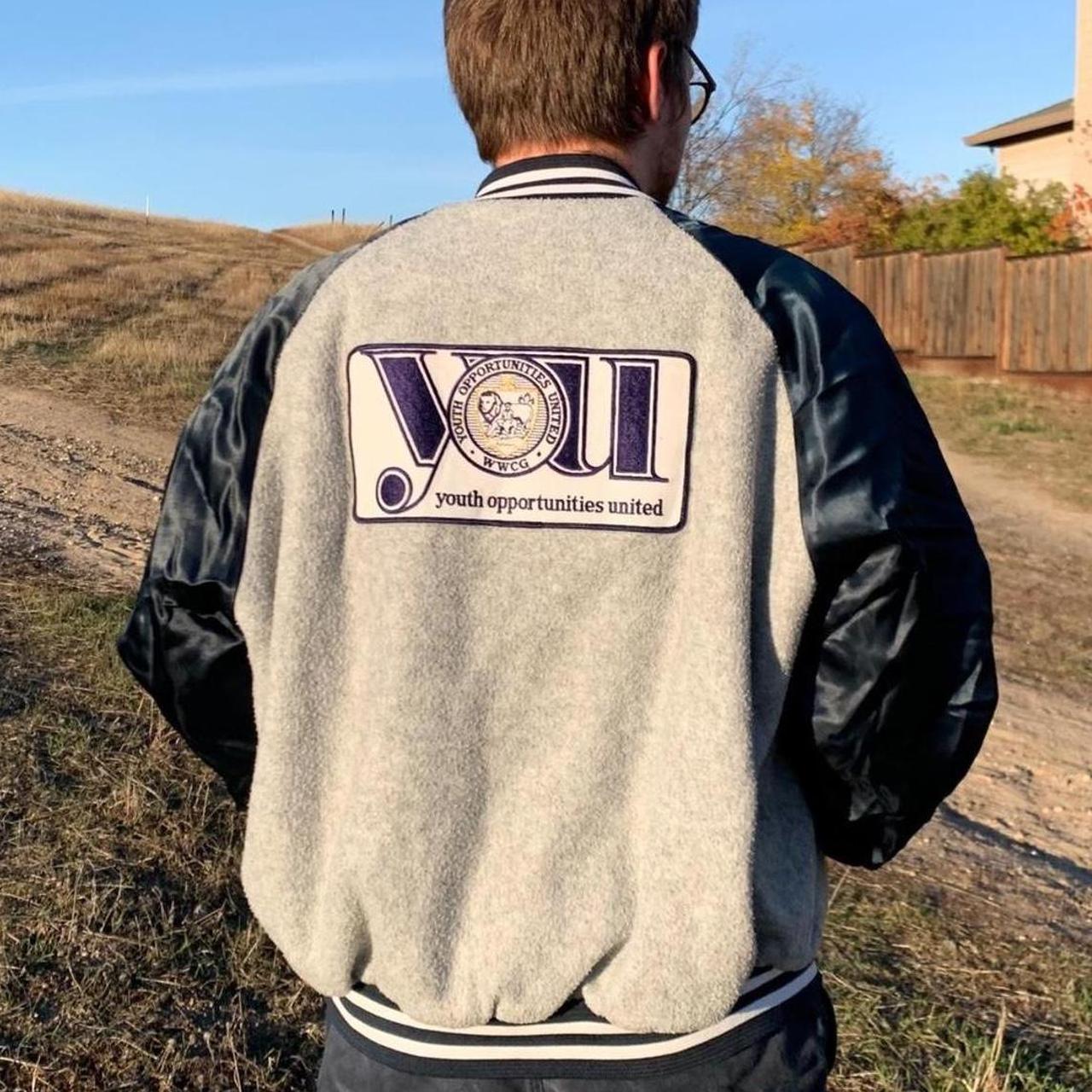 Chalk Line Men's Varsity Jacket - Grey/Navy - L –… - image 1