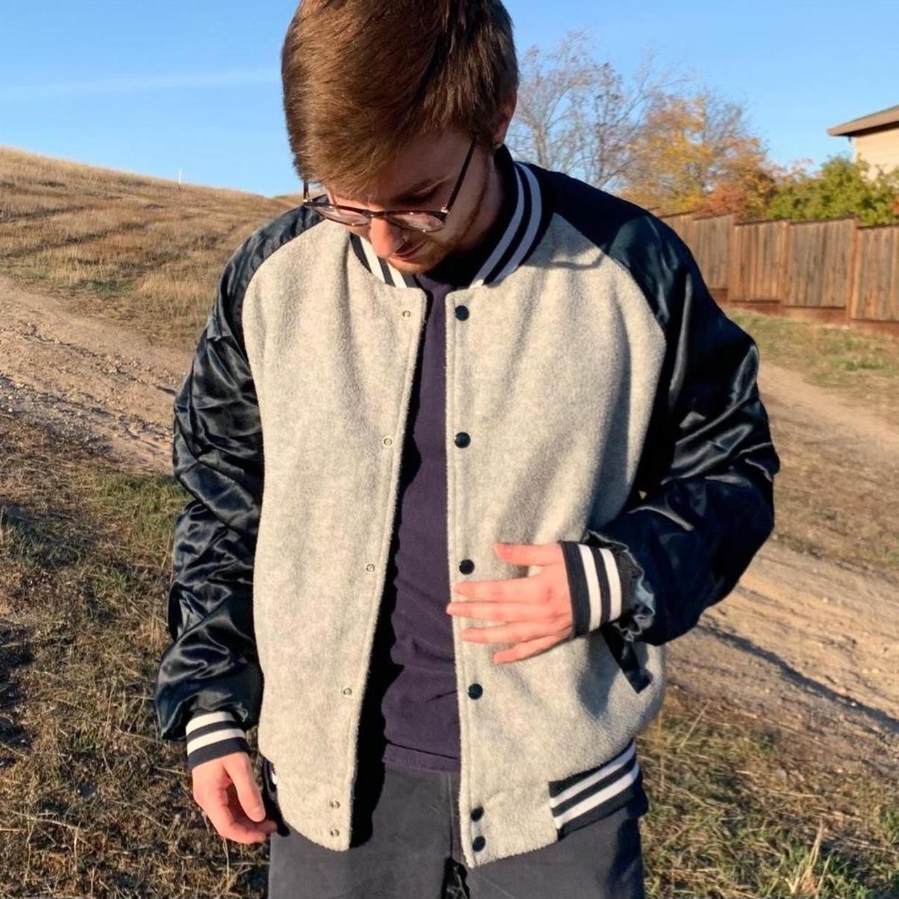 Chalk Line Men's Varsity Jacket - Grey/Navy - L –… - image 2