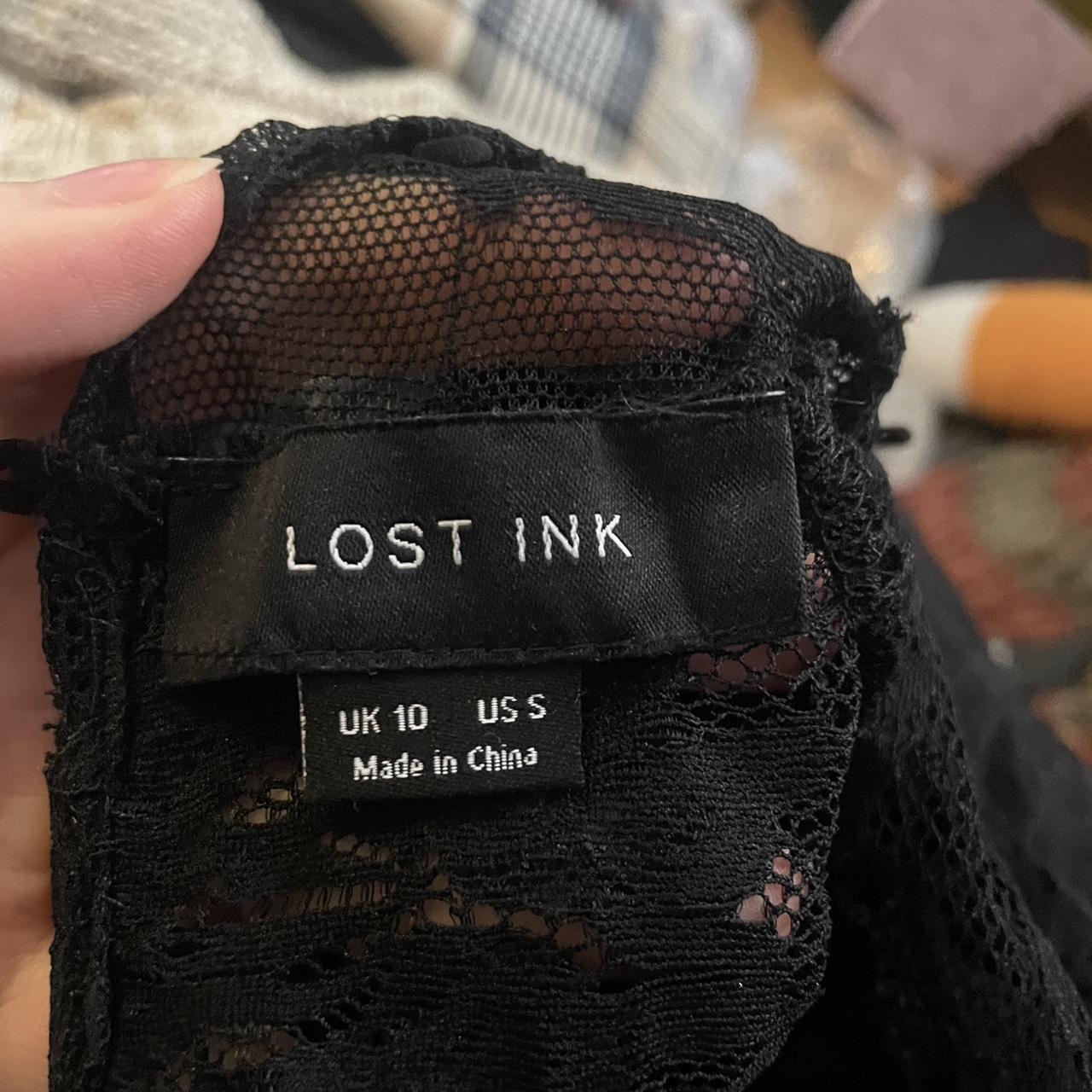 Lost Ink Women's Black Bodysuit | Depop