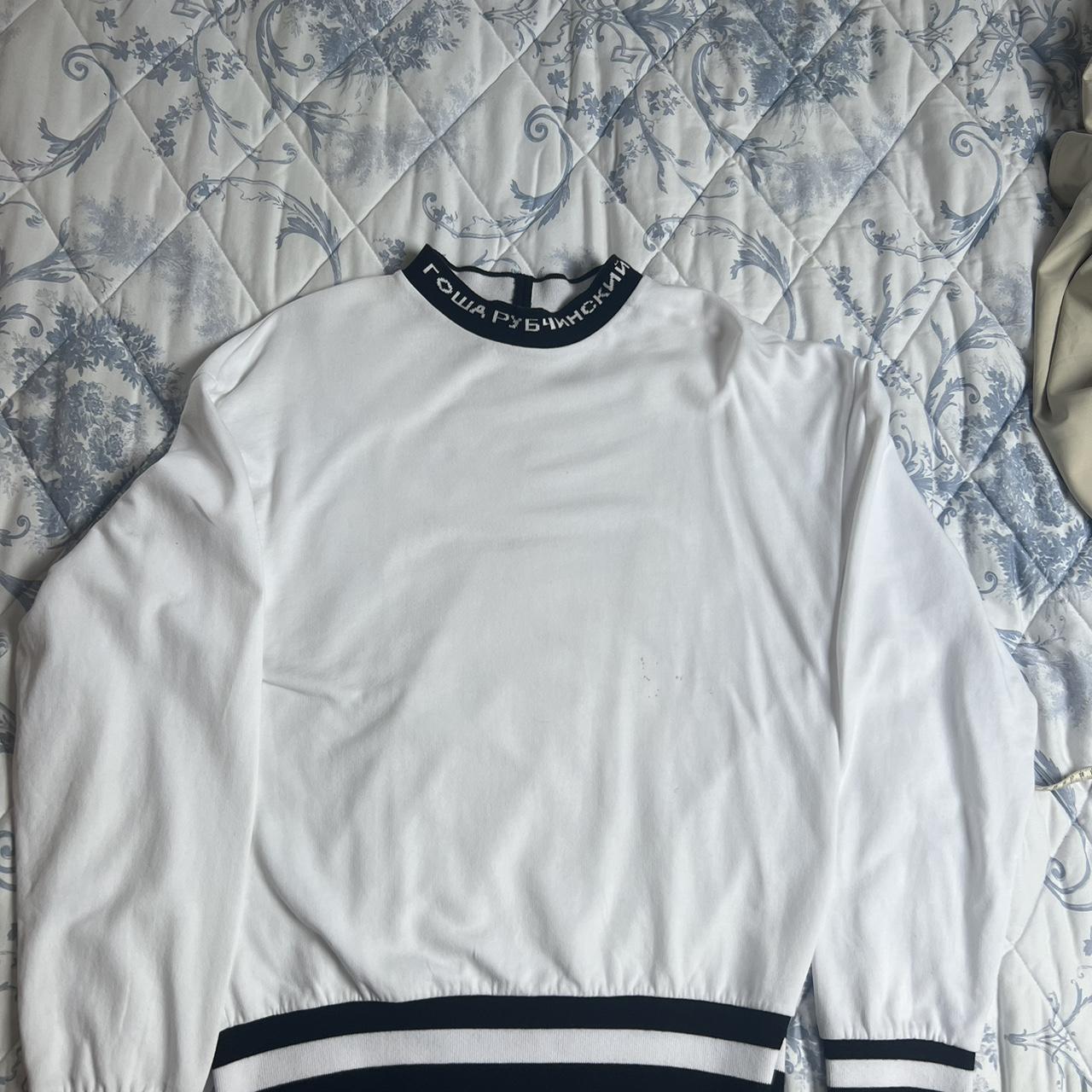 Gosha Rubchinskiy logo neck sweater - Depop