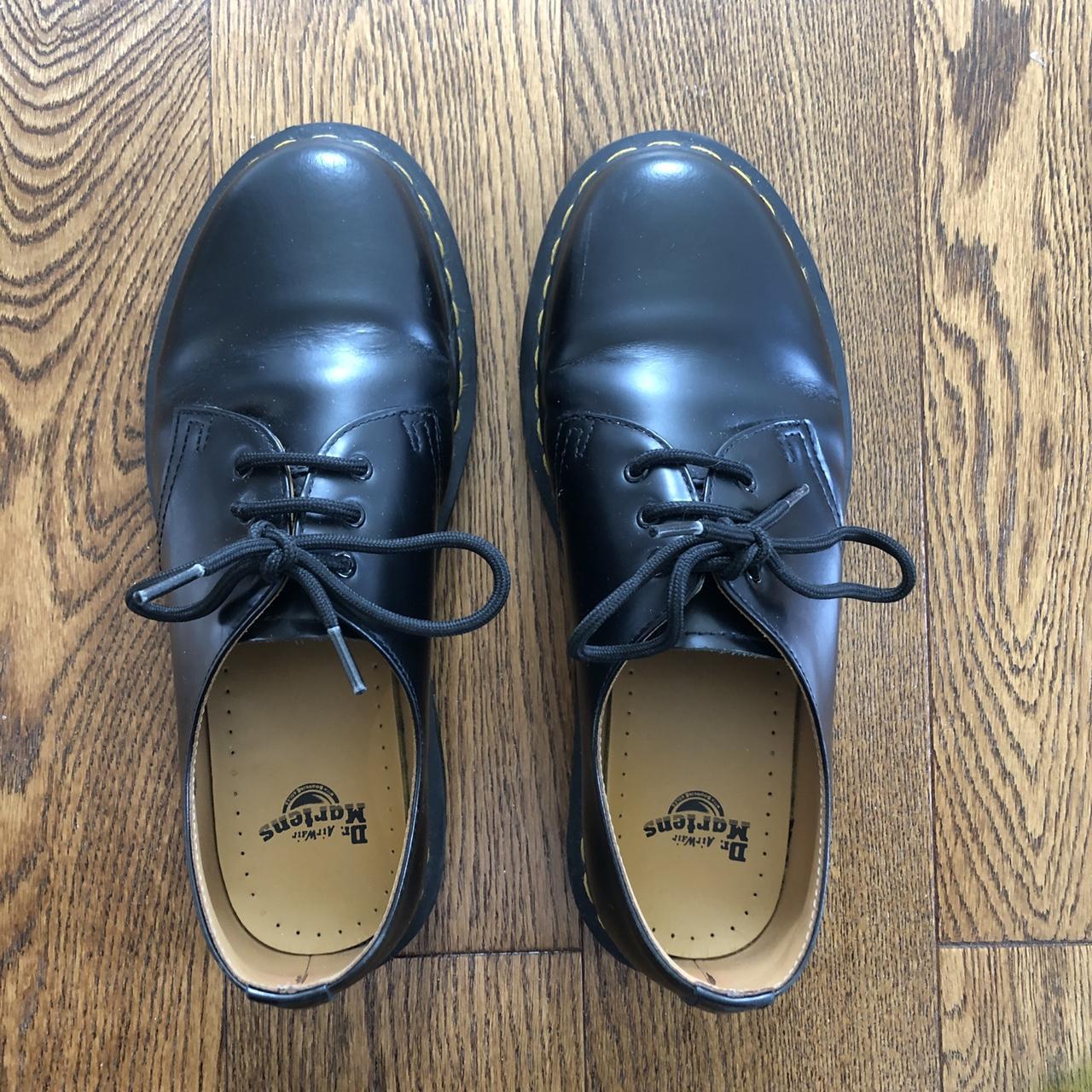 Dr. Martens Women's Black and Yellow Loafers | Depop