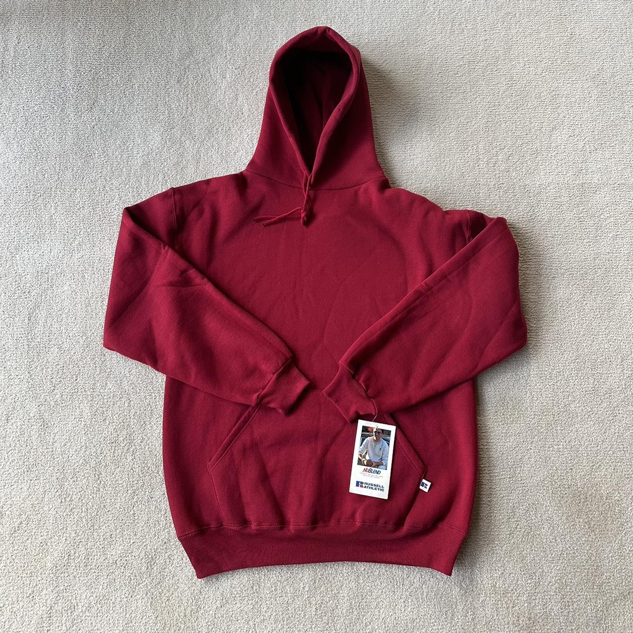 DEADSTOCK Russell Athletic Hoodie Burgundy red Depop