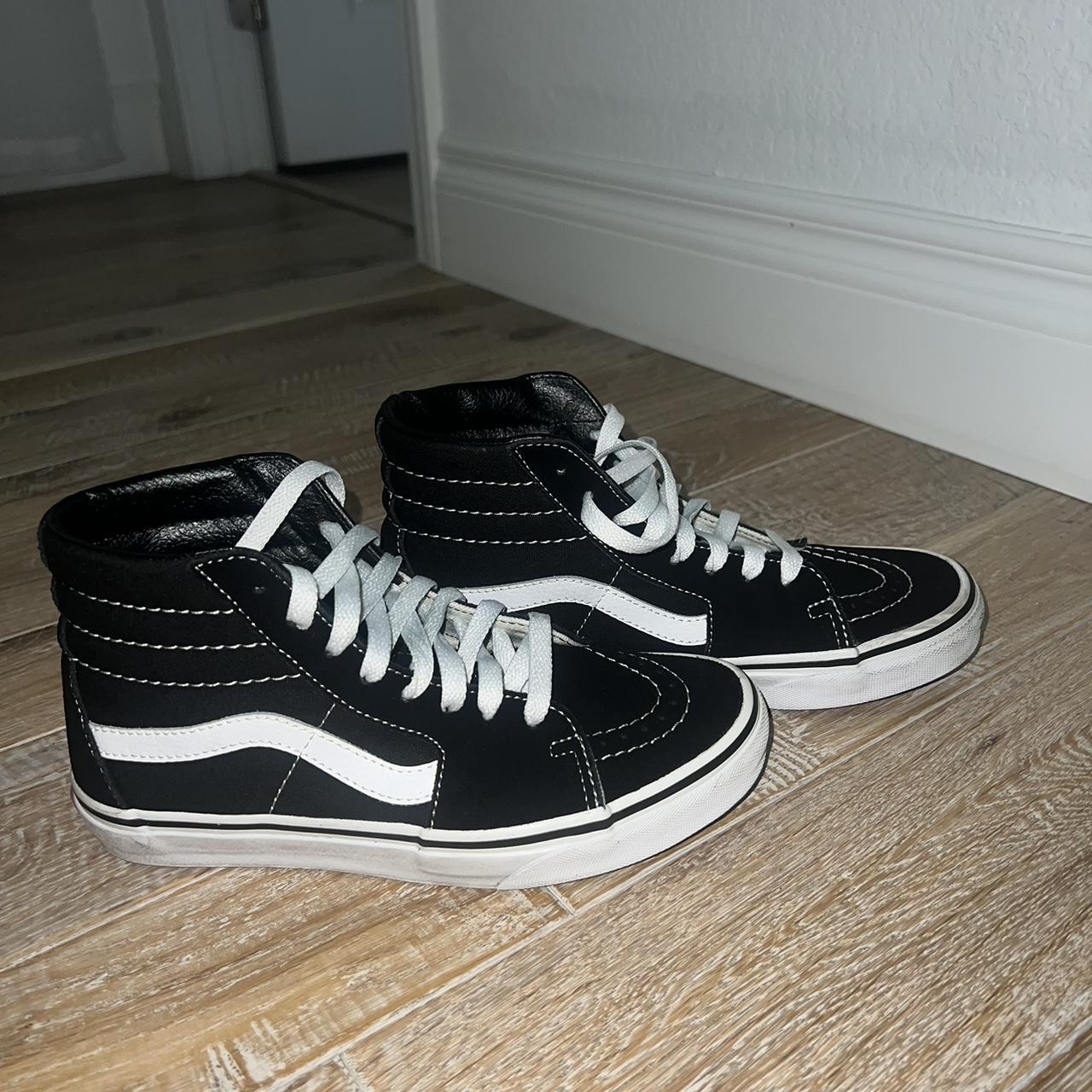 -vans old school high tops in black -gently worn and... - Depop