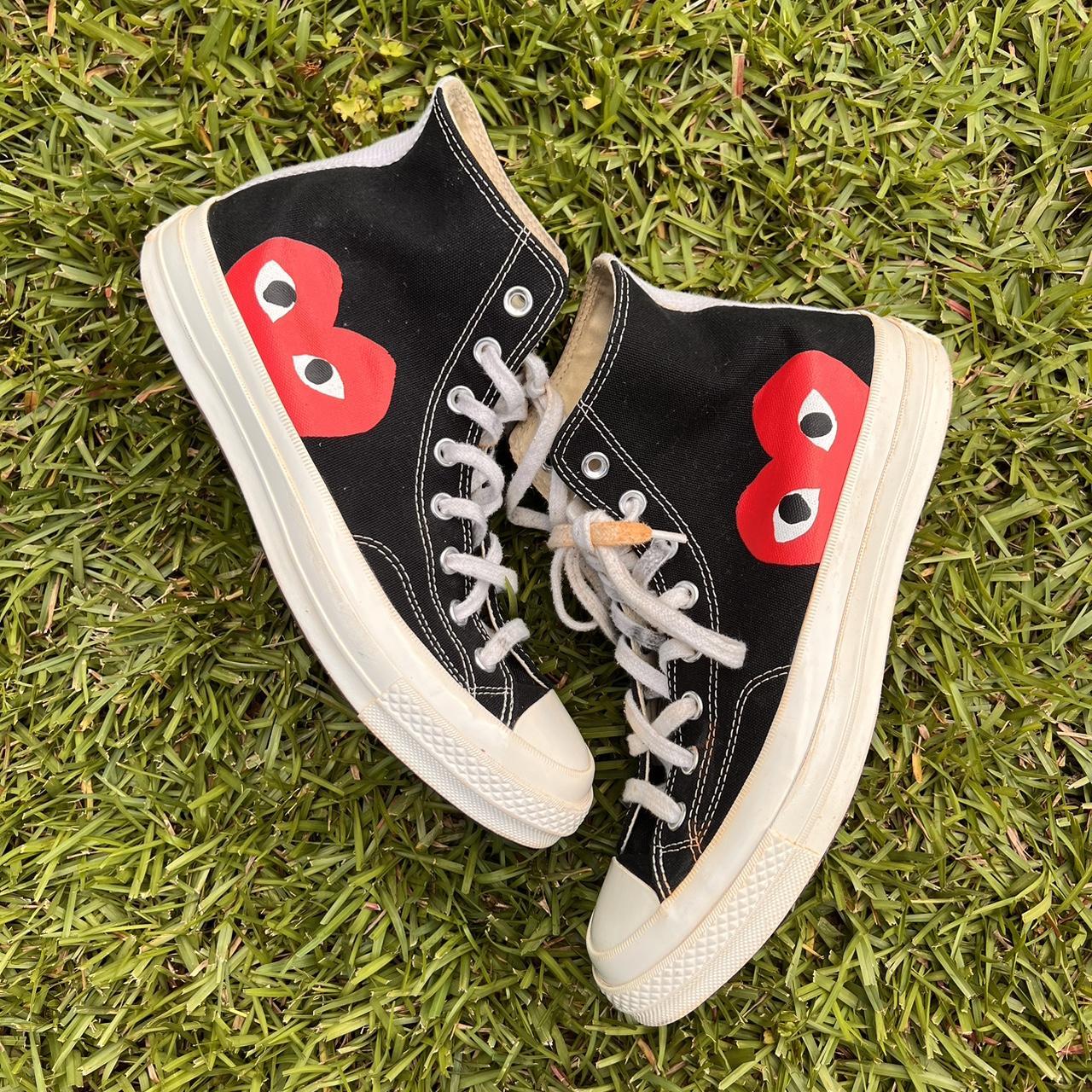 Comme des Garçons Men's Black and Red Trainers | Depop