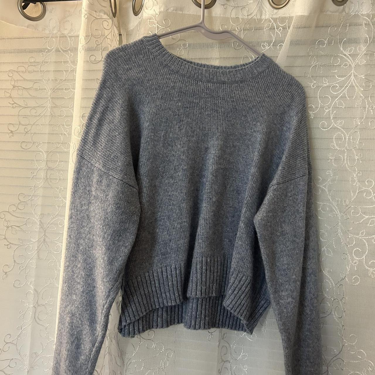 New Look Women's Blue and White Jumper | Depop