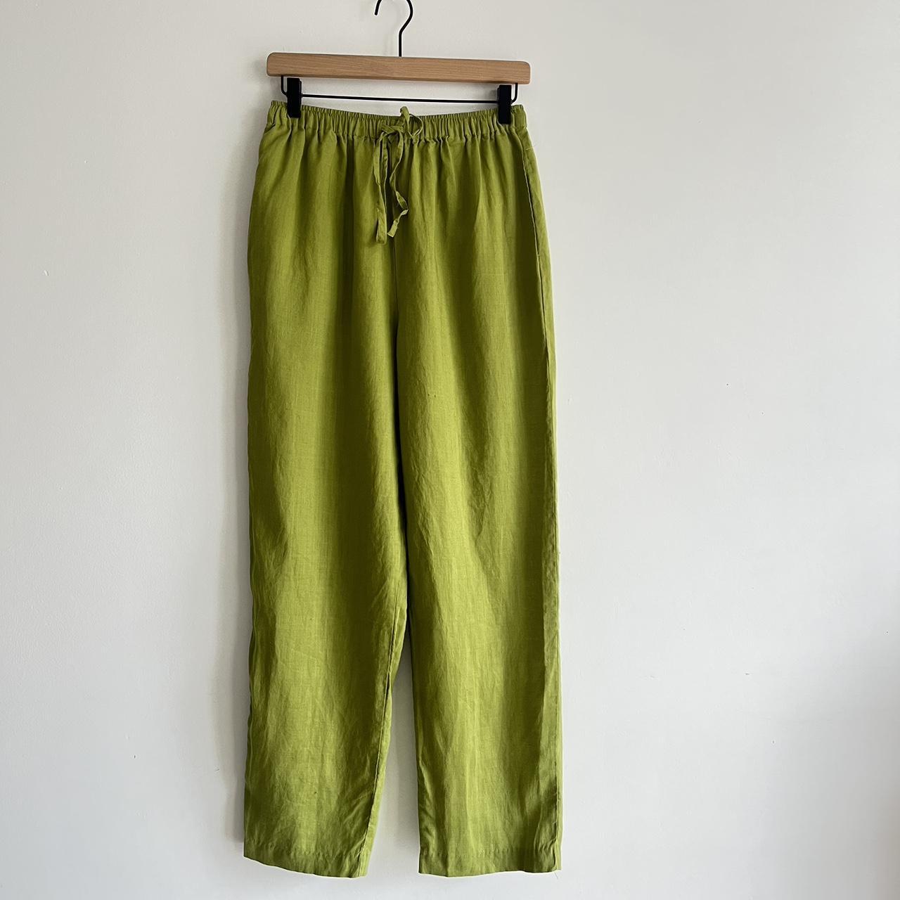 Linen Olive Green Pant Length: 42.5” #pant #linen... - Depop