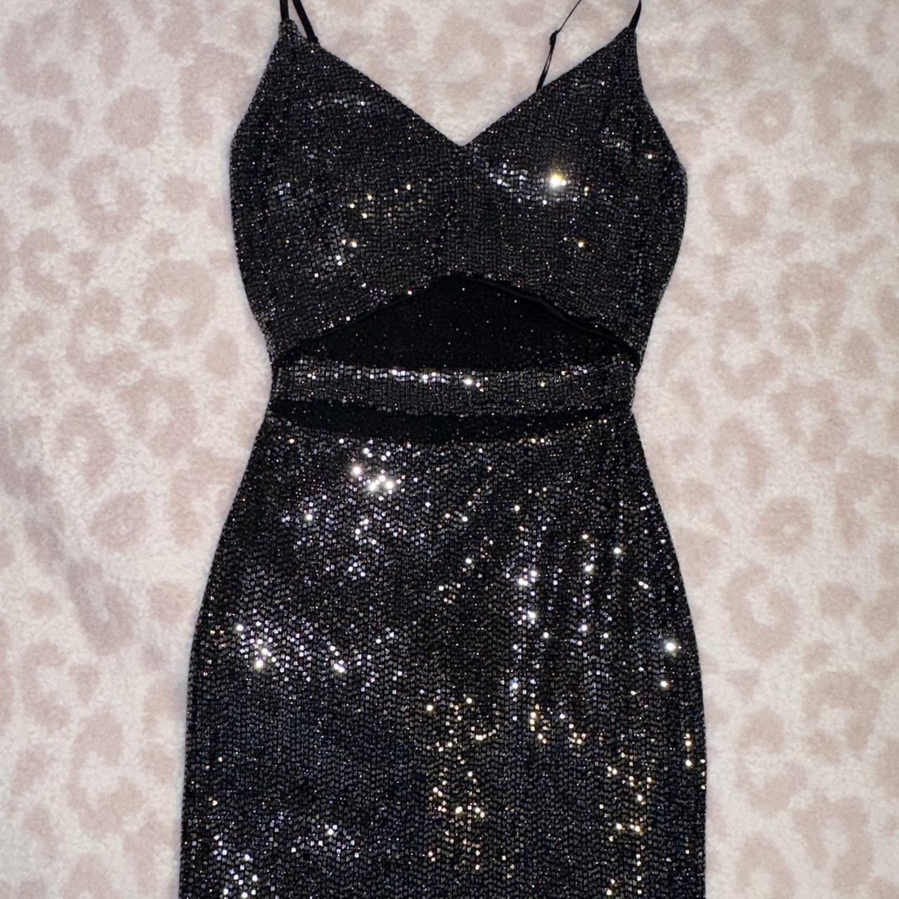 Glitter black dress 🖤 mint condition 🖤 size 7 ... - Depop