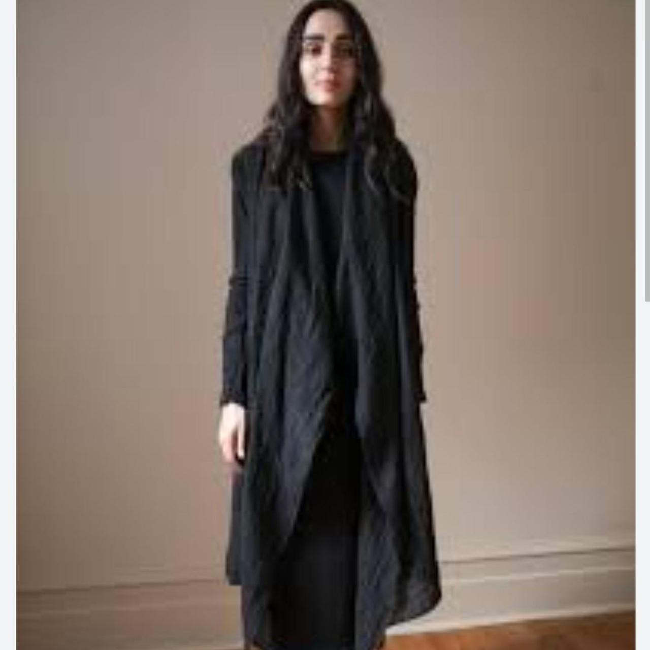 Ovate black medium linen calixte jacket #goth... - Depop