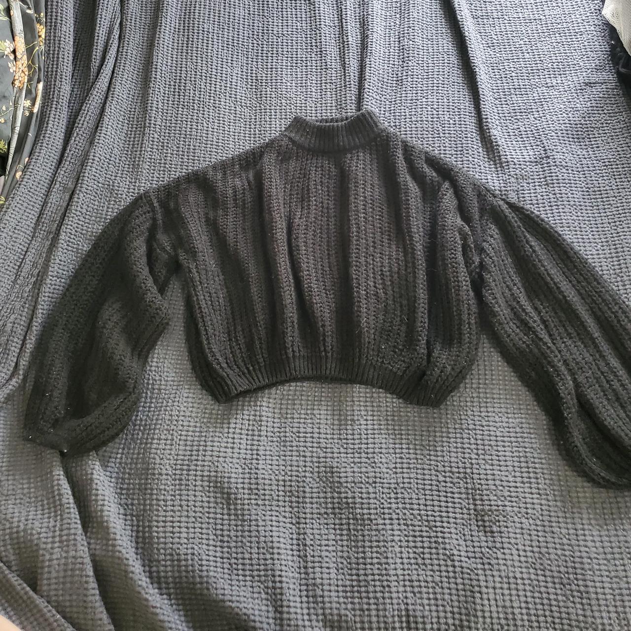 Victorian cropped goth knit sweater with a high neck... - Depop