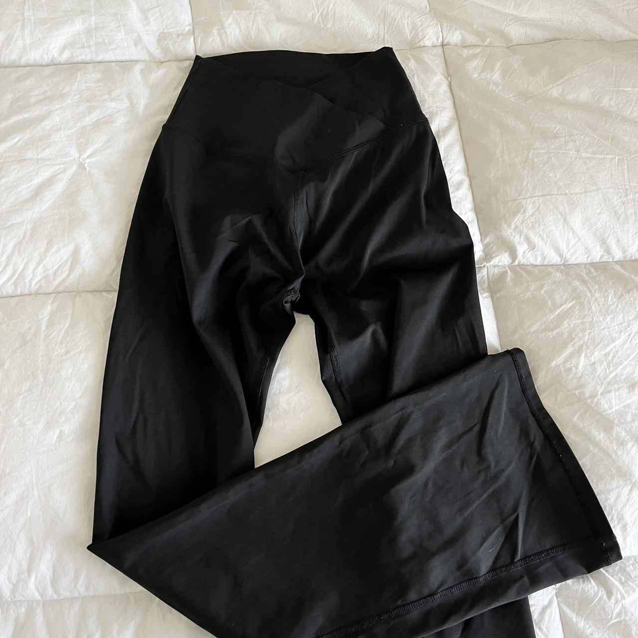 Small black cross waist pants - Depop