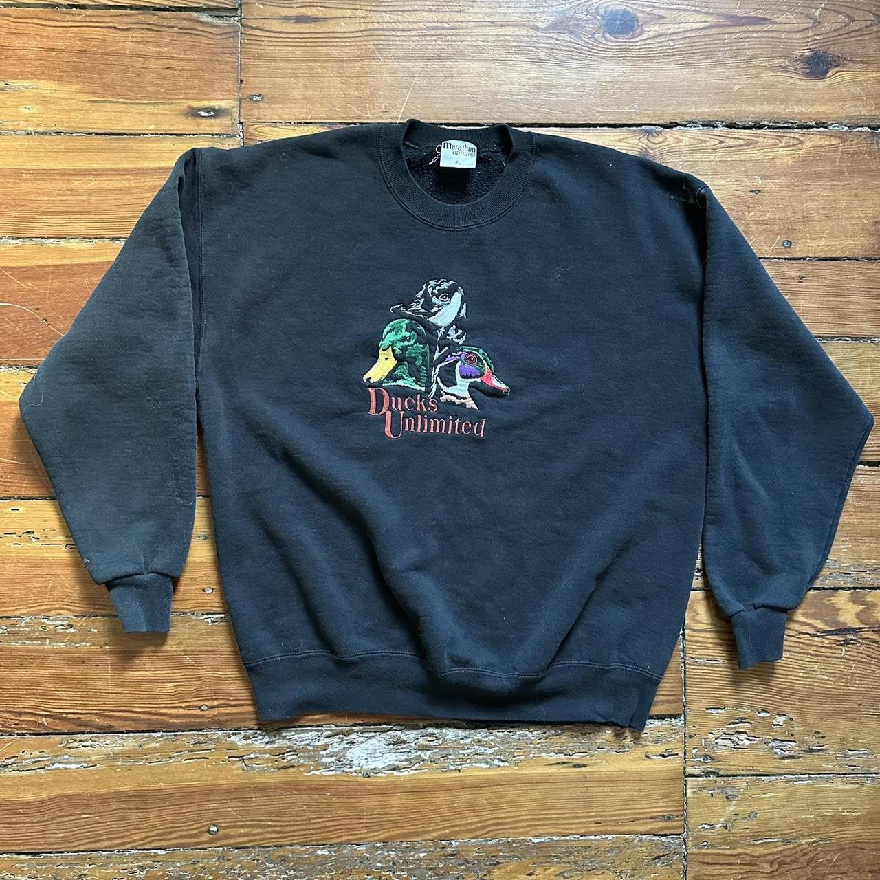Vintage 90s Ducks Unlimited Crewneck Sweatshirt -... - Depop