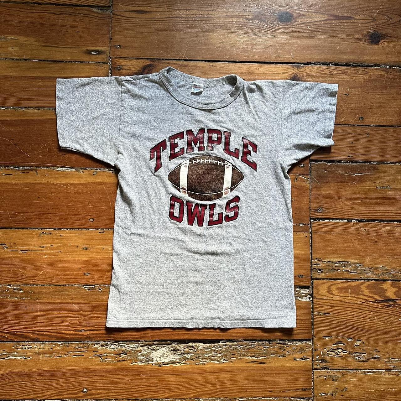 Vintage 80s Champion Temple Owls Football T-shirt -...