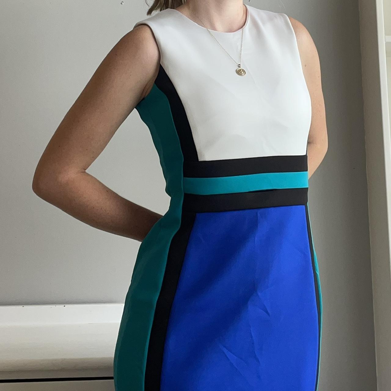 Calvin klein blue top and white dress