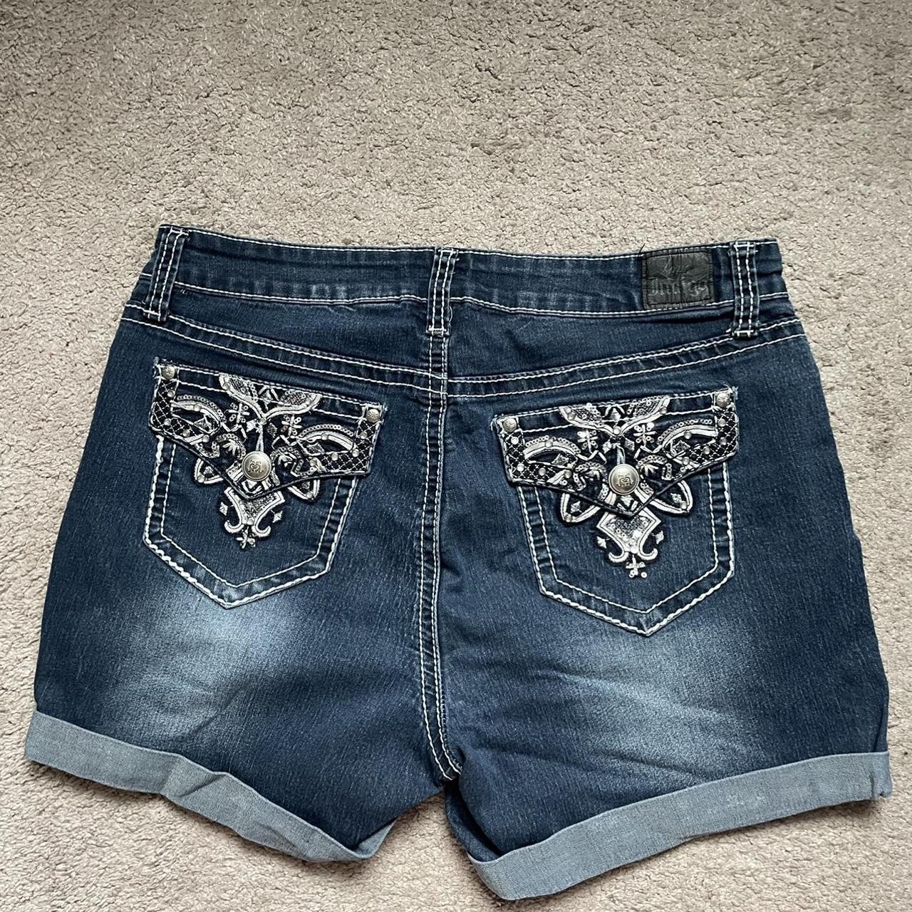 vintage y2k embroidered jewelled low waisted booty... - Depop