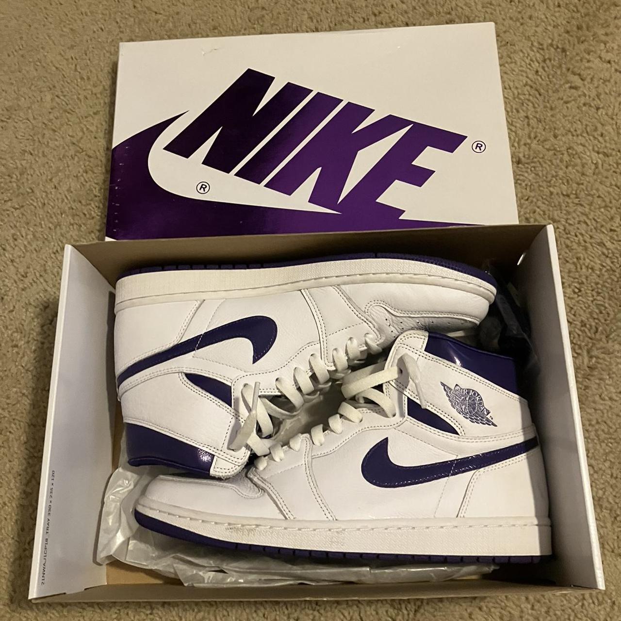 purple and gray jordans