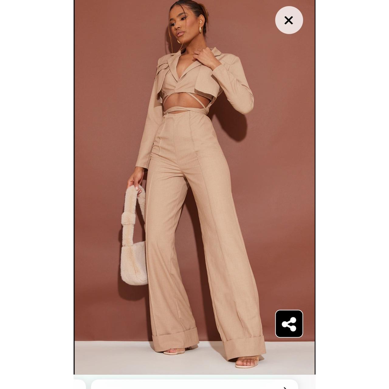 Pretty Little Thing cut out blazer jumpsuit in... Depop