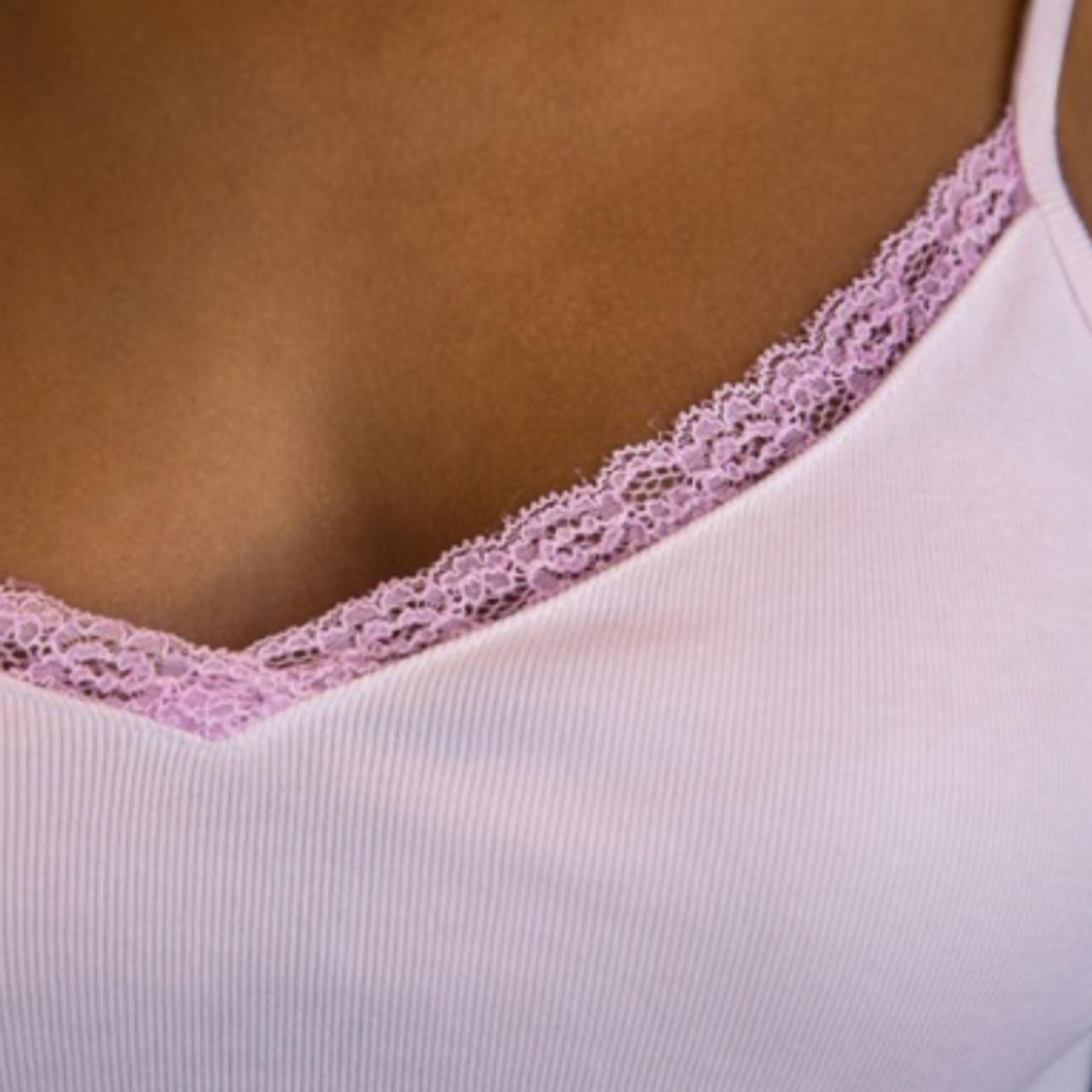 BRANDY MELVILLE PINK Nicolette Crop Lace Tank Top Perfect Condition £9.00 -  PicClick UK