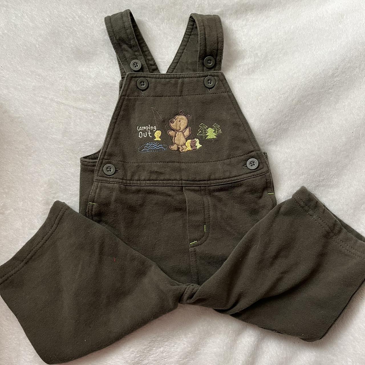 olive green overalls (12 months) Depop