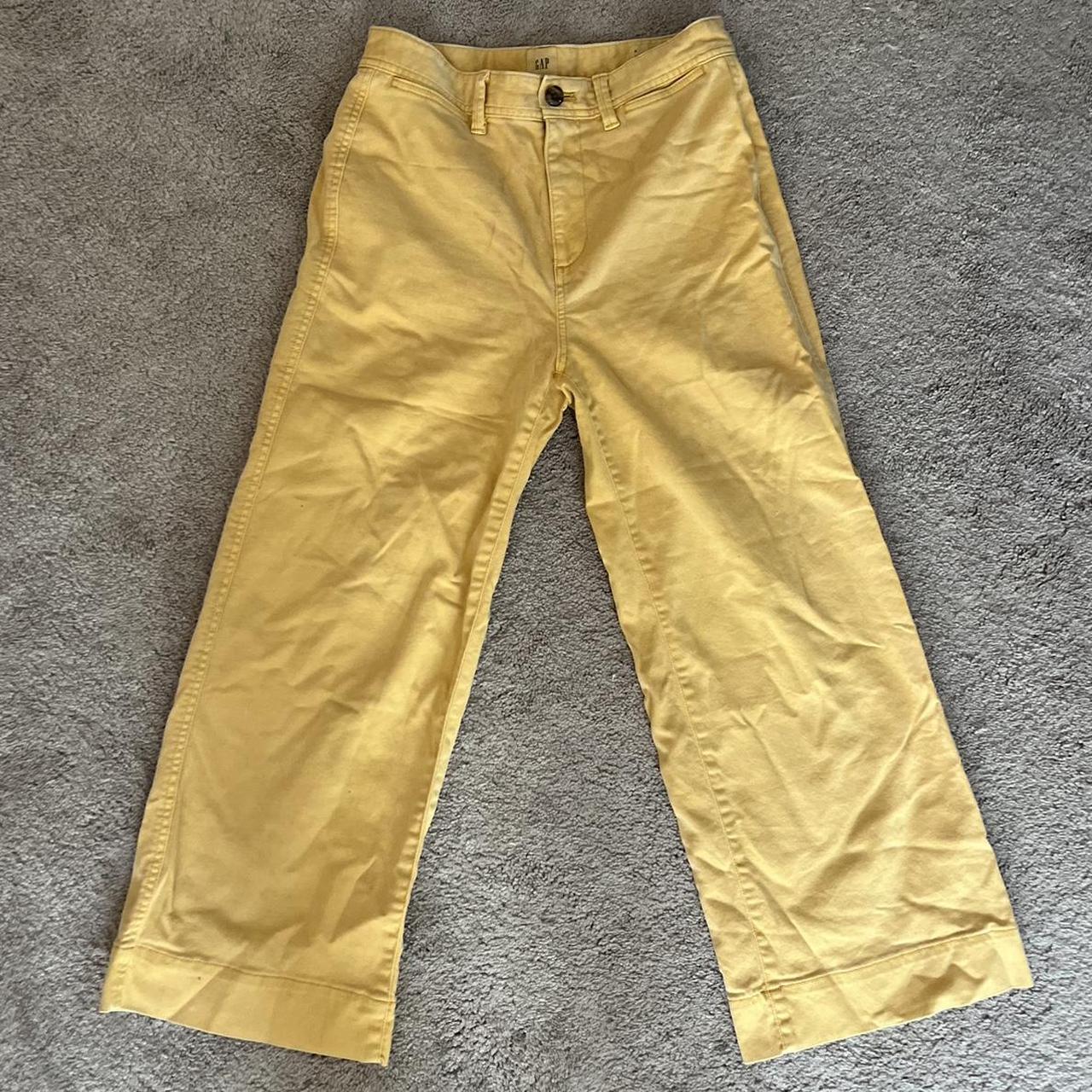 gap high rise wide leg crop in sunny golden yellow ☀️... - Depop