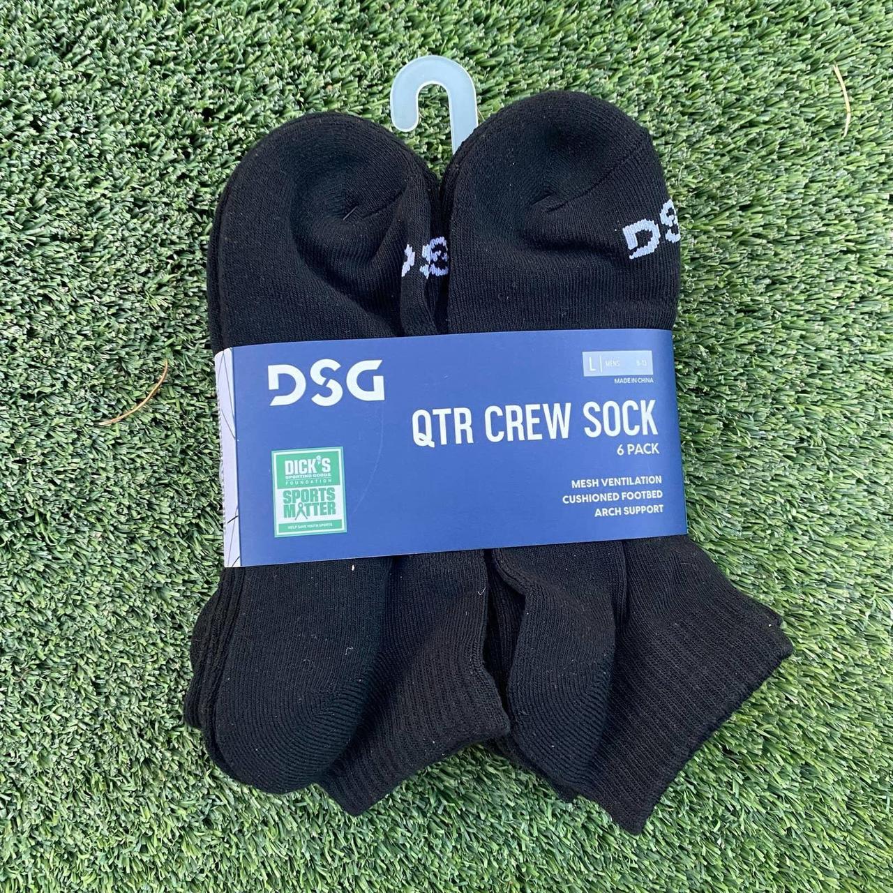 Dick’s Sporting Goods QTR Crew Black Socks 6 Pack.... - Depop