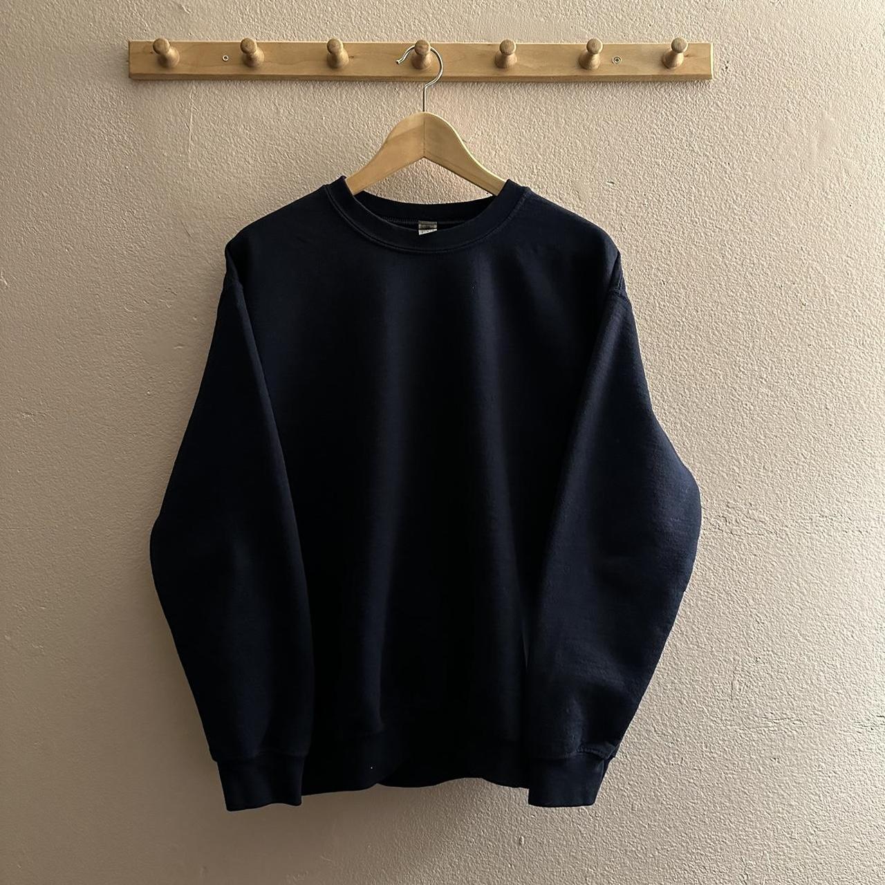 Navy Blank Gildan Heavy Blend Adult Crewneck... - Depop