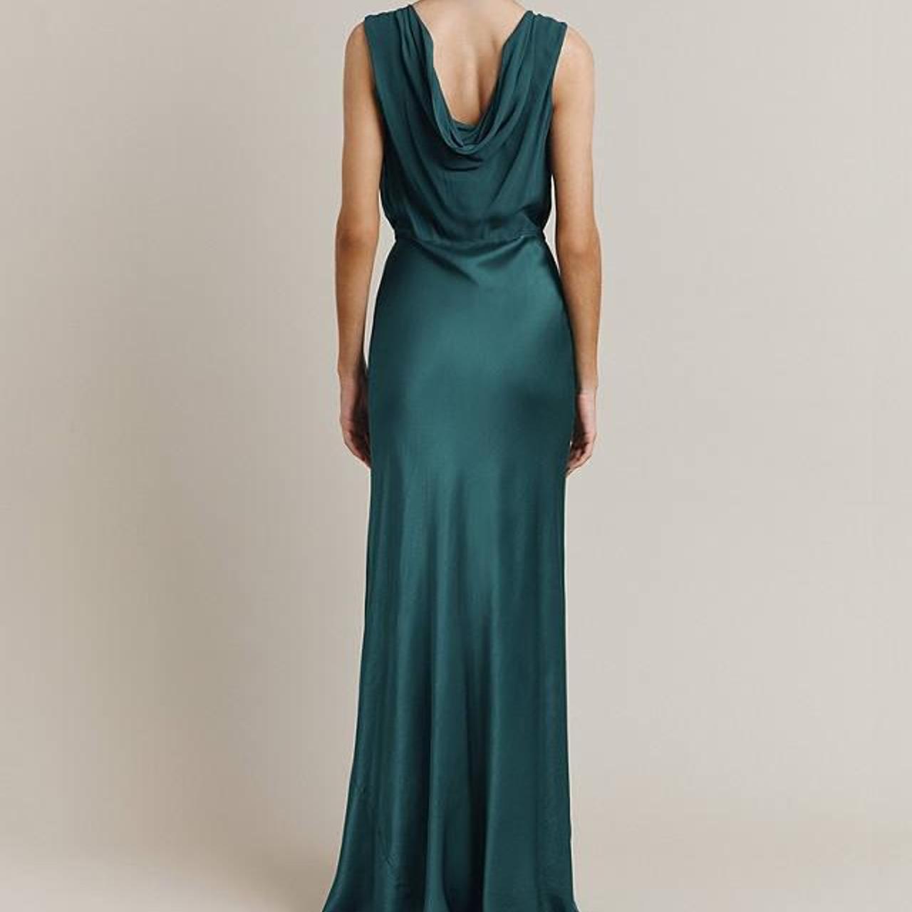 GHOST BEAU SATIN BALLGOWN DRESS Emerald Sea Green... - Depop