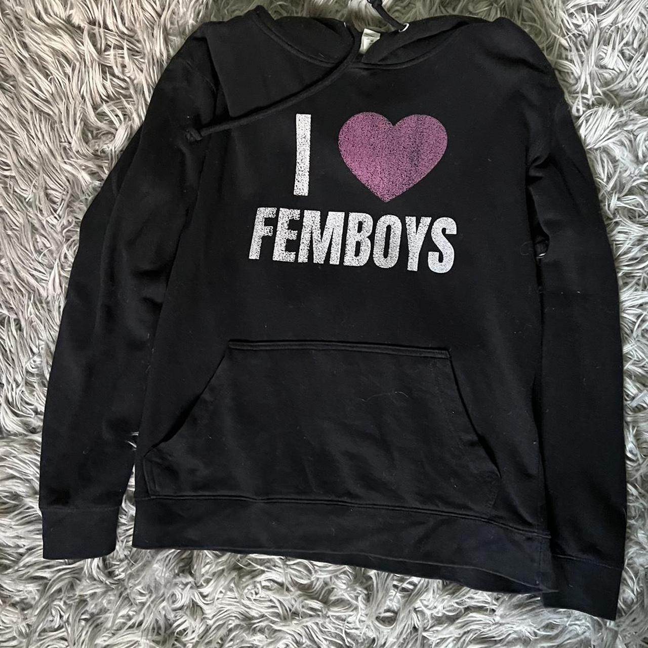i heart femboy hoodie. tagged size medium. graphic... - Depop