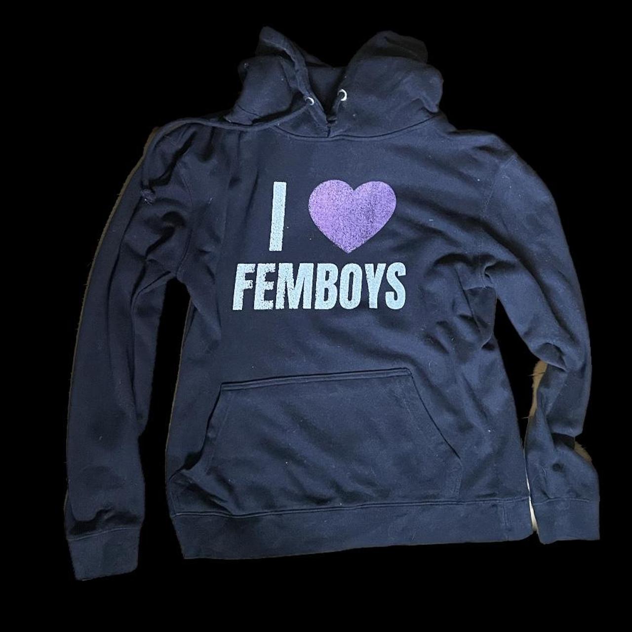 i heart femboy hoodie. tagged size medium. graphic... - Depop