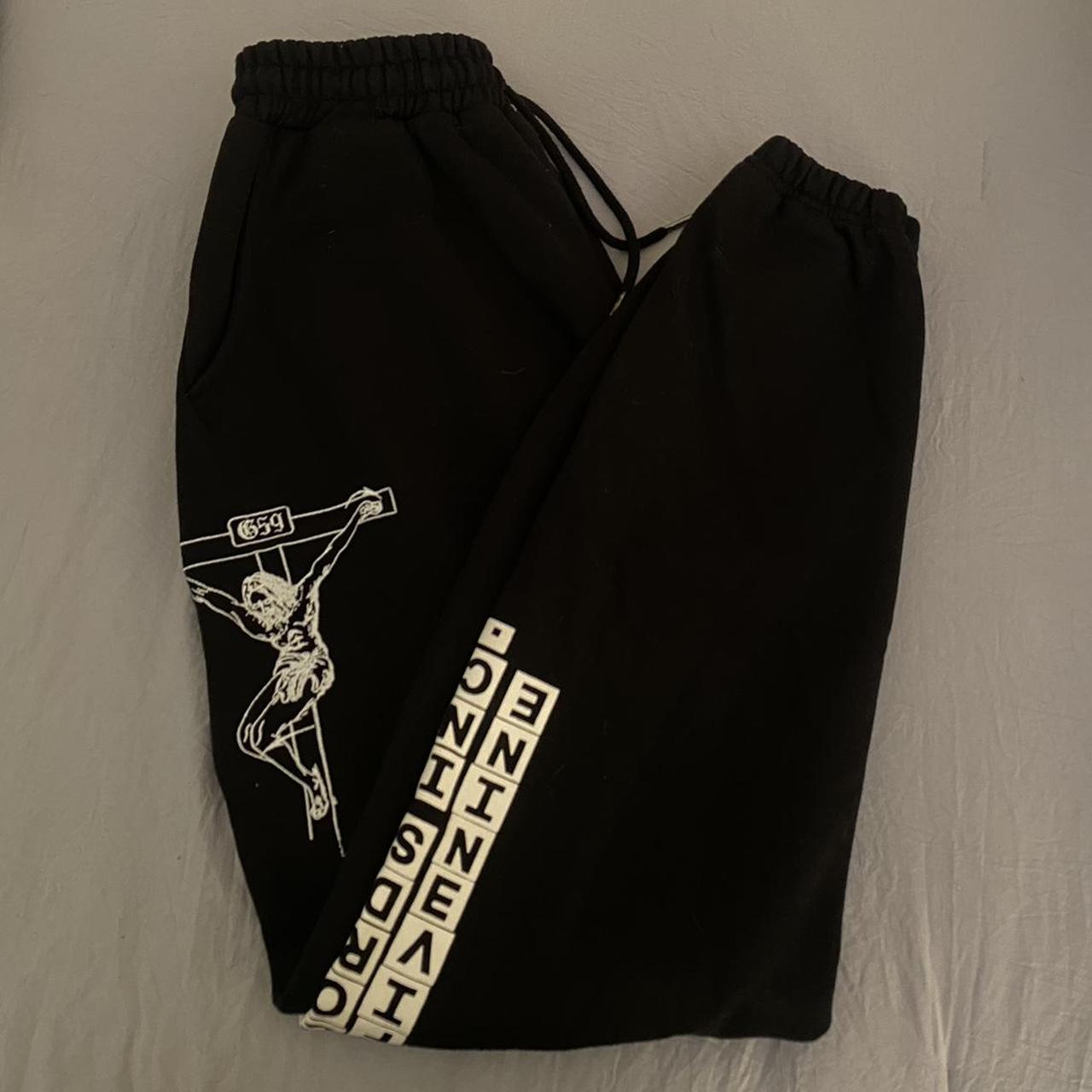 G59 embroidered disciples sweatpants - worn once,... - Depop