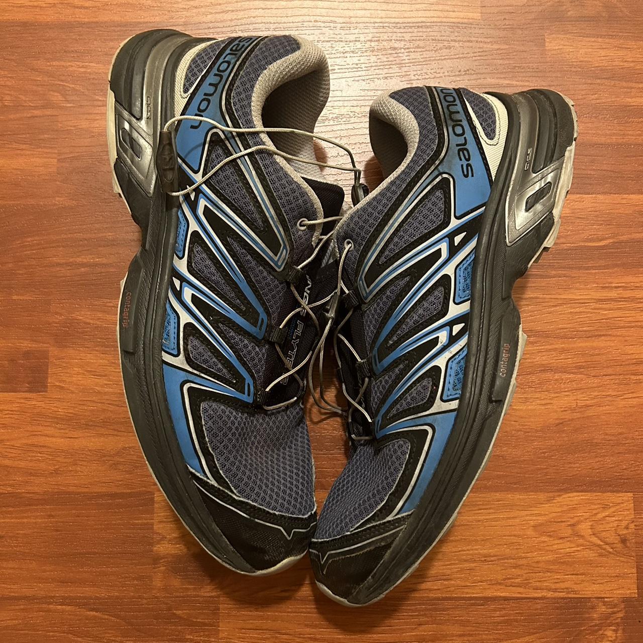 Salomon Men's Blue and Black Trainers | Depop