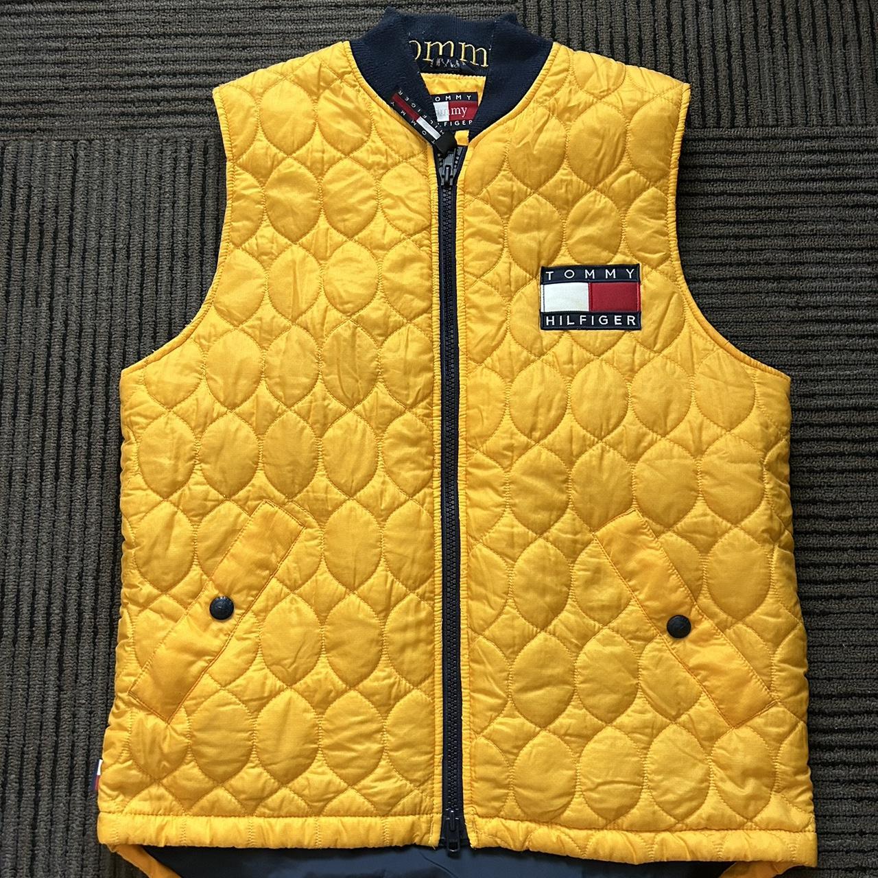 90’s Tommy Hilfiger Puffer Vest, Size Medium, Fire... - Depop