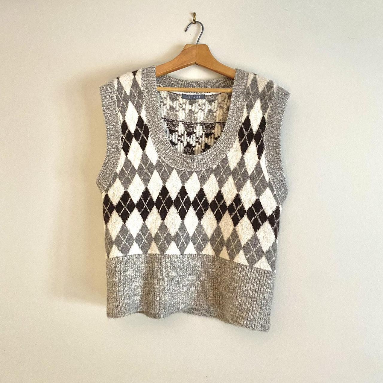 Women's Brown and Grey Jumper Depop