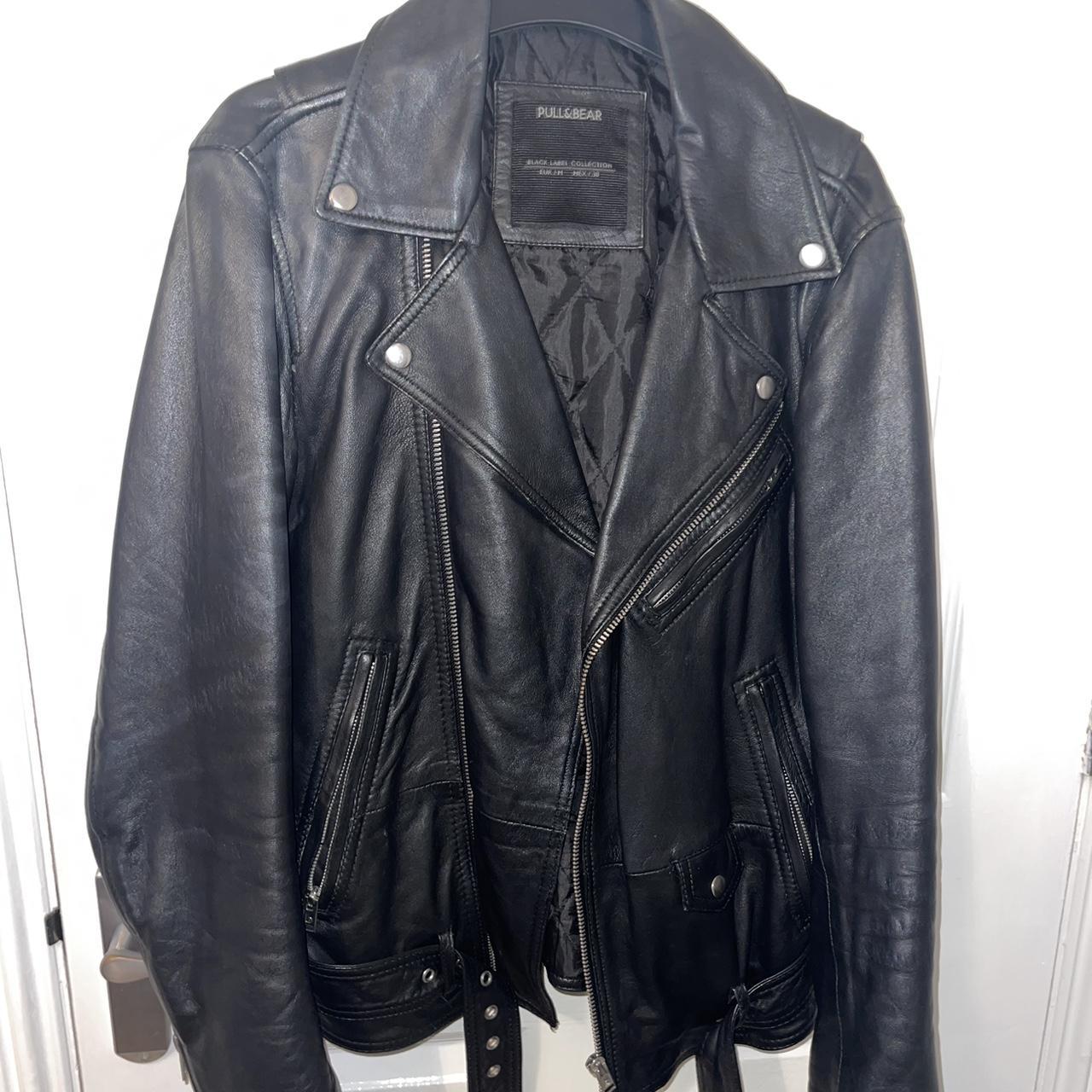 Pull and bear leather jacket cheap mens