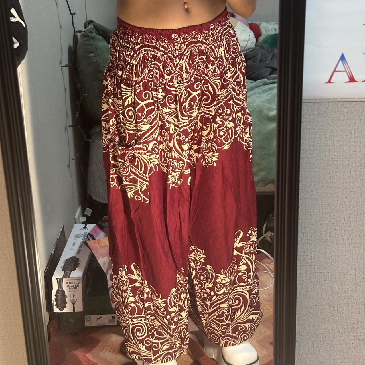 Kathmandu Imports red elastic flowy pants offers... Depop