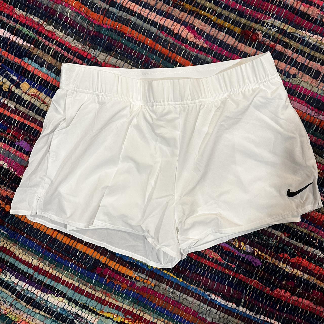 White Nike Shorts * built in undershorts to cover... - Depop