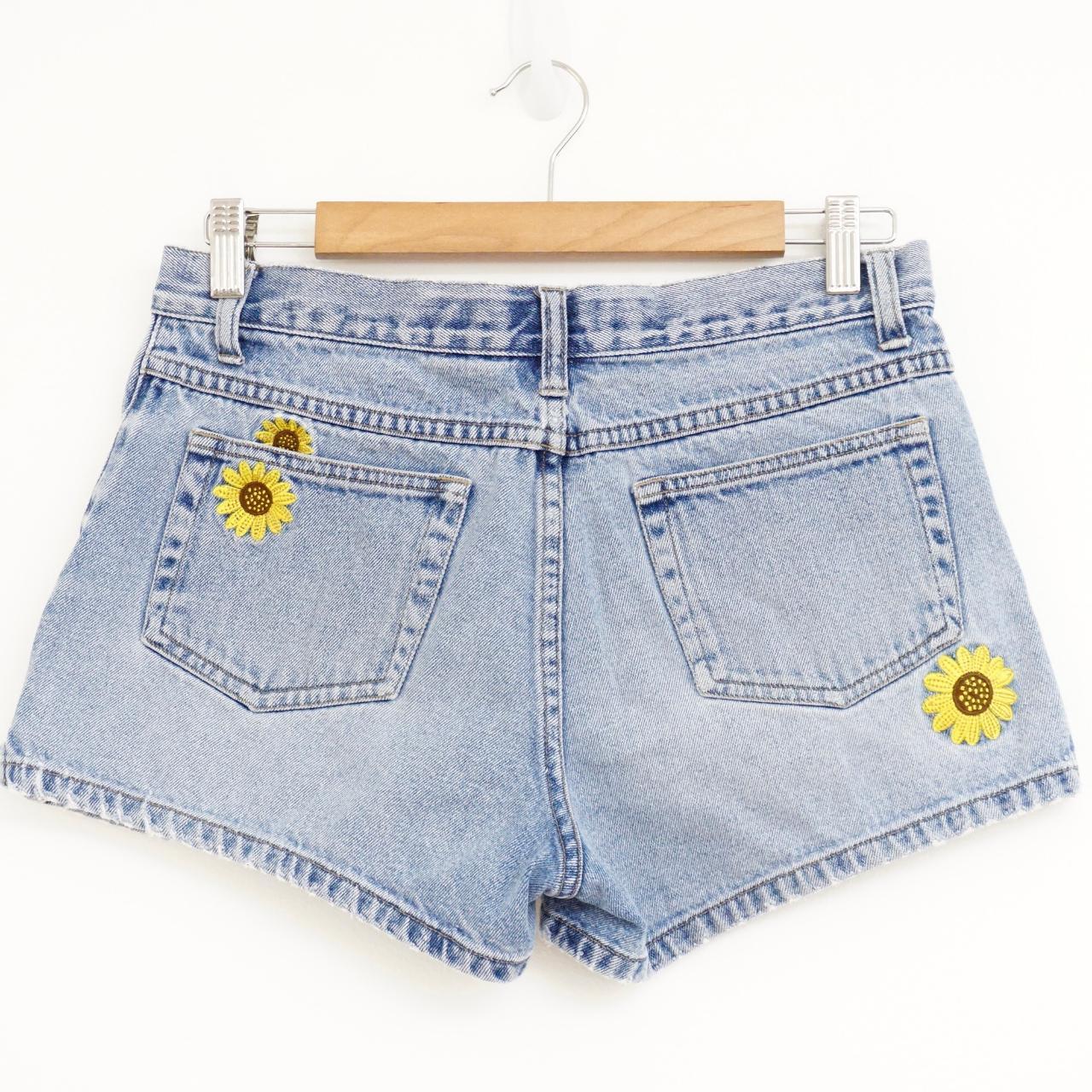 Women’s Blue and Yellow Shorts | Depop