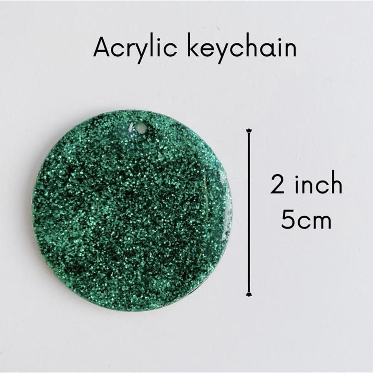 Green Clover Glitter Effect Sublimation Keychain