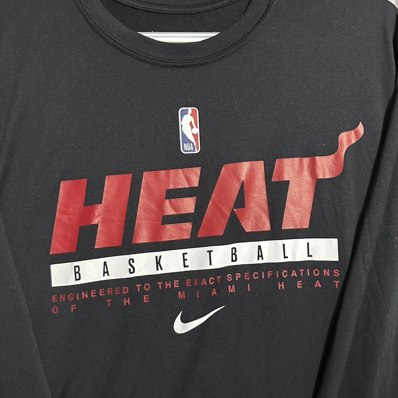 Nike / Men's Miami Heat Red Dri-FIT Long Sleeve Shooting Shirt