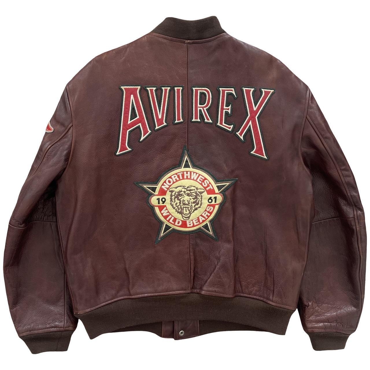 Avirex Leather Varsity Jacket Avirex 1961... - Depop