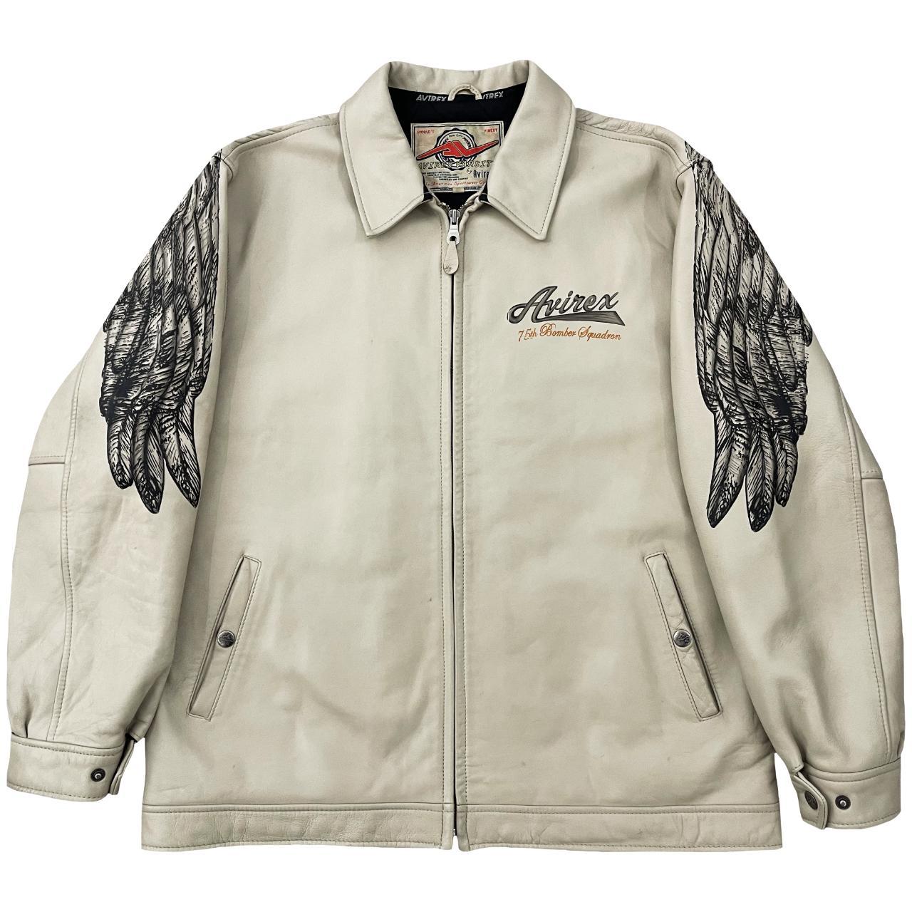 Avirex Leather Angel Wing Painted Jacket, Soft high
