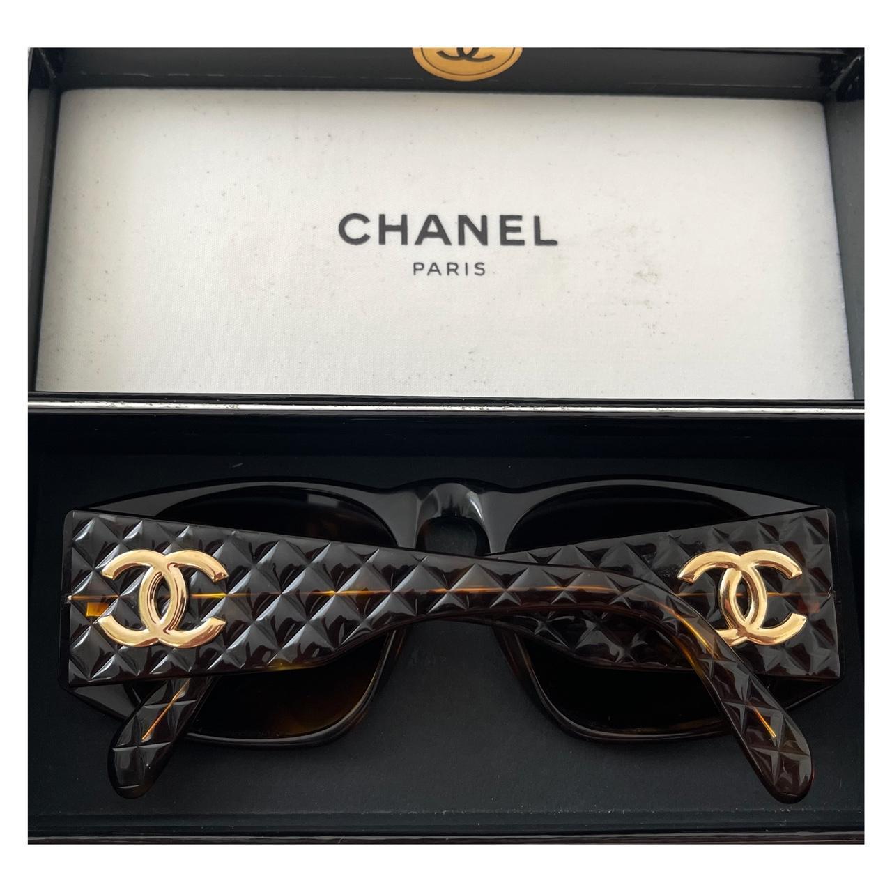 Vintage shops Chanel Quilted Sunglasses